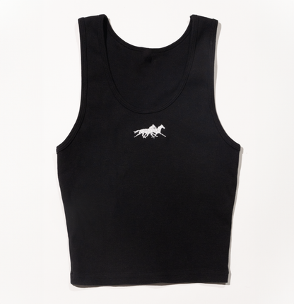 Cavalli Veloci Baby Rib Crop Tank Black