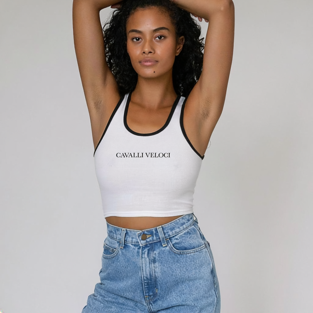 Cavalli Veloci Cropped Ribbed Tank