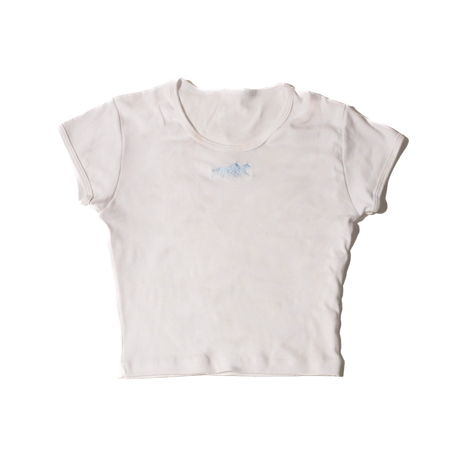 Cavalli Veloci Baby Rib Crop Top White